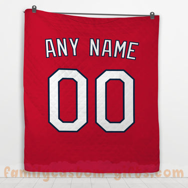 Custom Premium Quilt Blanket St. Louis Jersey Baseball Personalized Quilt Gifts for Her & Him